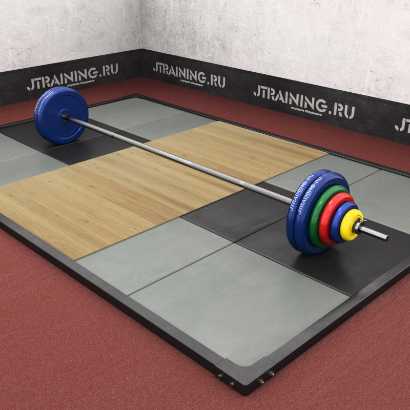 Штанга тренировочная 130 кг цветные обрезиненные диски "Антат"